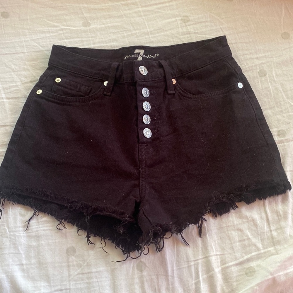 Great condition 7 for all mankind black jean shorts